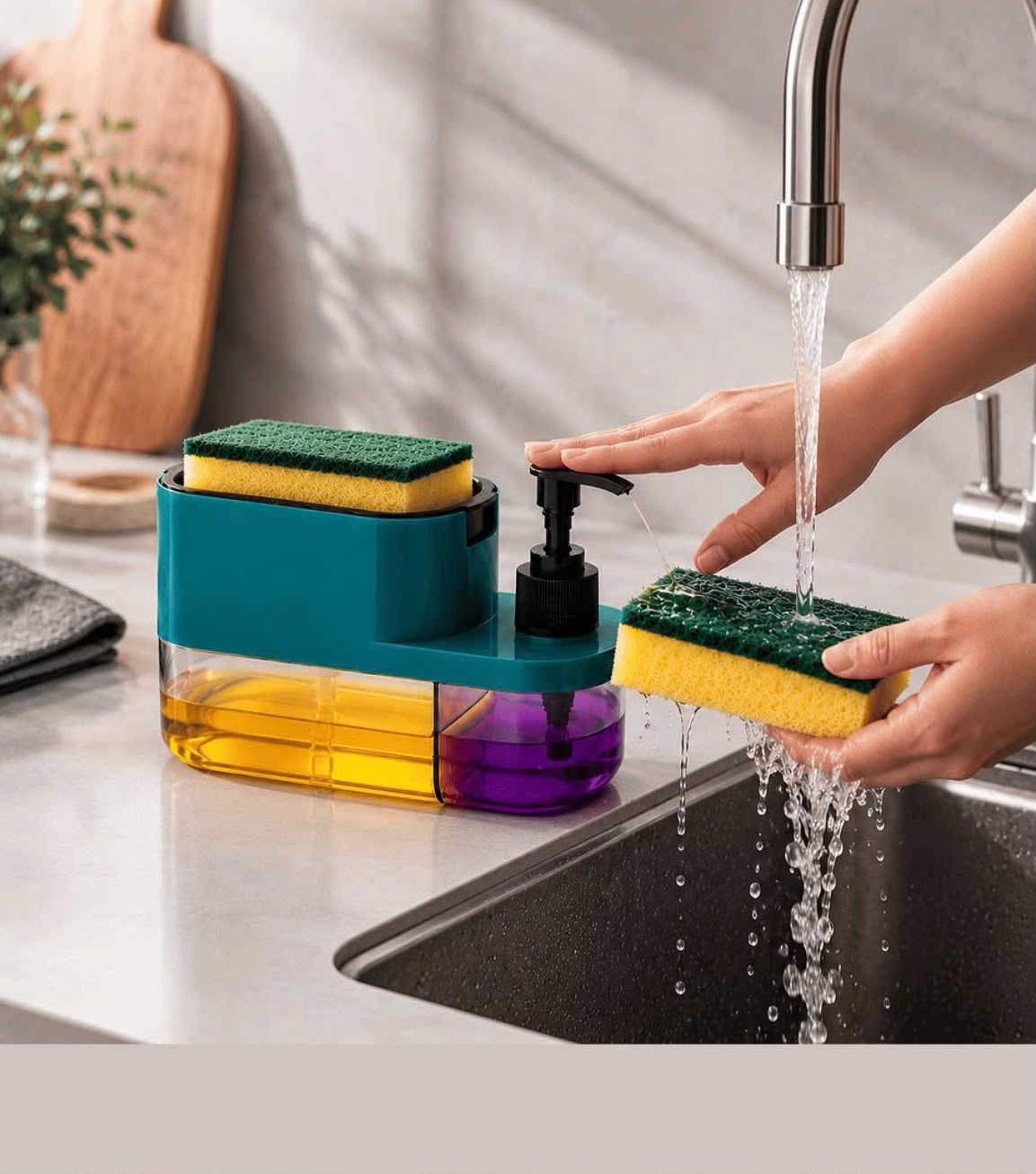 3 In 1 Dishwashing And Handwash Liquid Soap Dispenser (3 In 1 Dispenser)