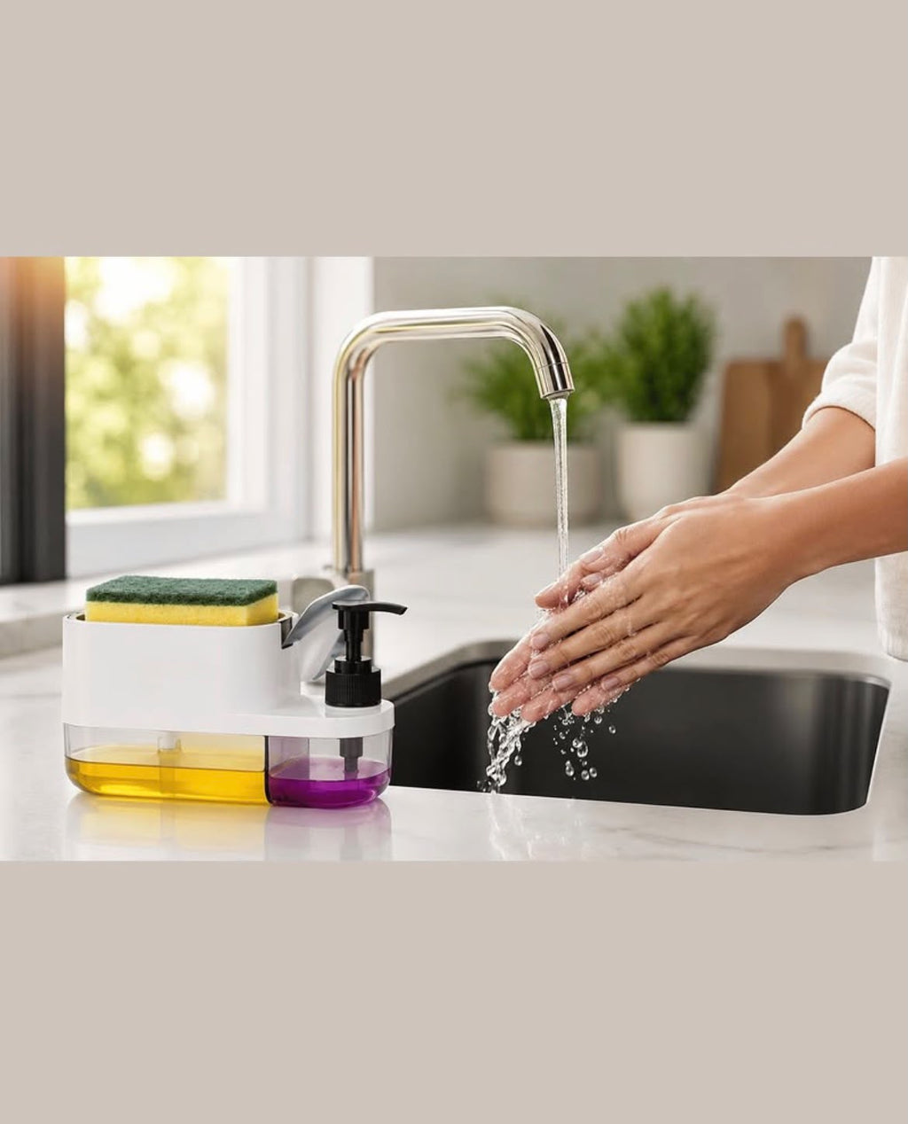 3 In 1 Dishwashing And Handwash Liquid Soap Dispenser (3 In 1 Dispenser)